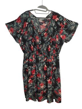 Naif Island Inspired Batwing Mini Dress Tropical Print Cruise Ready Vacation
